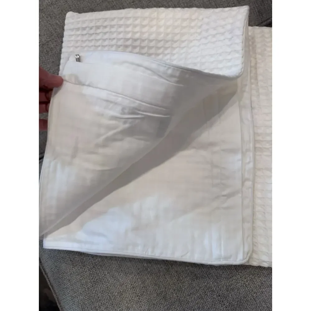 BOLL & BRANCH Waffle Weave Duvet Set W/shams Full/Queen White Organic Cotton NEW